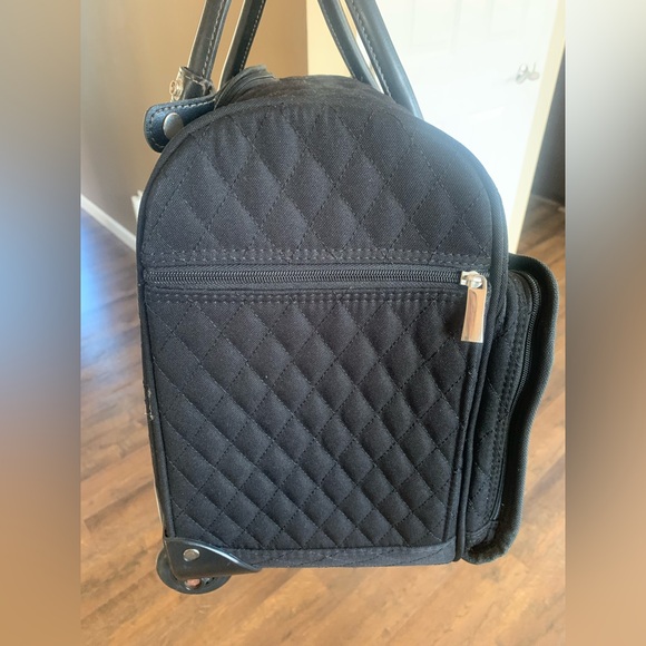 Vera Bradley black rolling travel bag - Picture 5 of 9